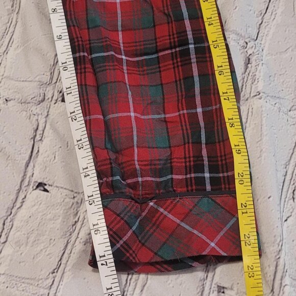 Victoria's Secret Red and Green Plaid Button Up Flannel Shirt - Size Large - Picture 5 of 6